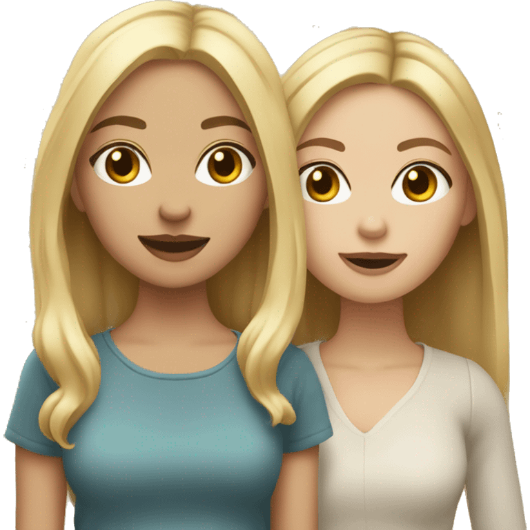 Two besties one with blonde hair and one with light brown hair go for shopping emoji