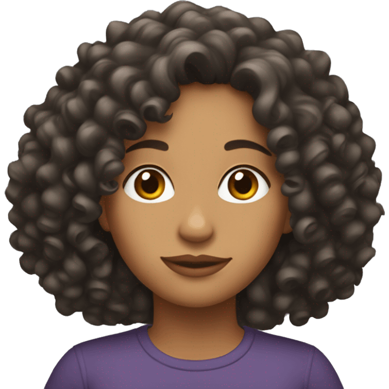 Latina with curly hair emoji