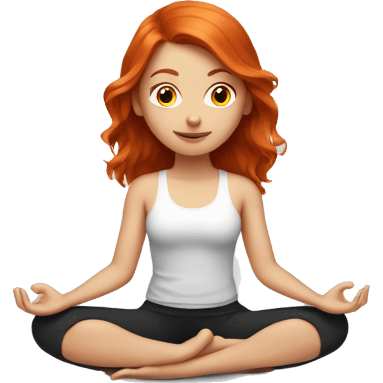 Redhead girl doing yoga  emoji