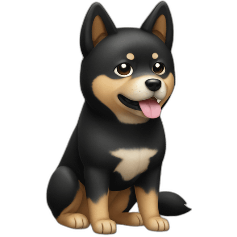 black shiba inu full body emoji