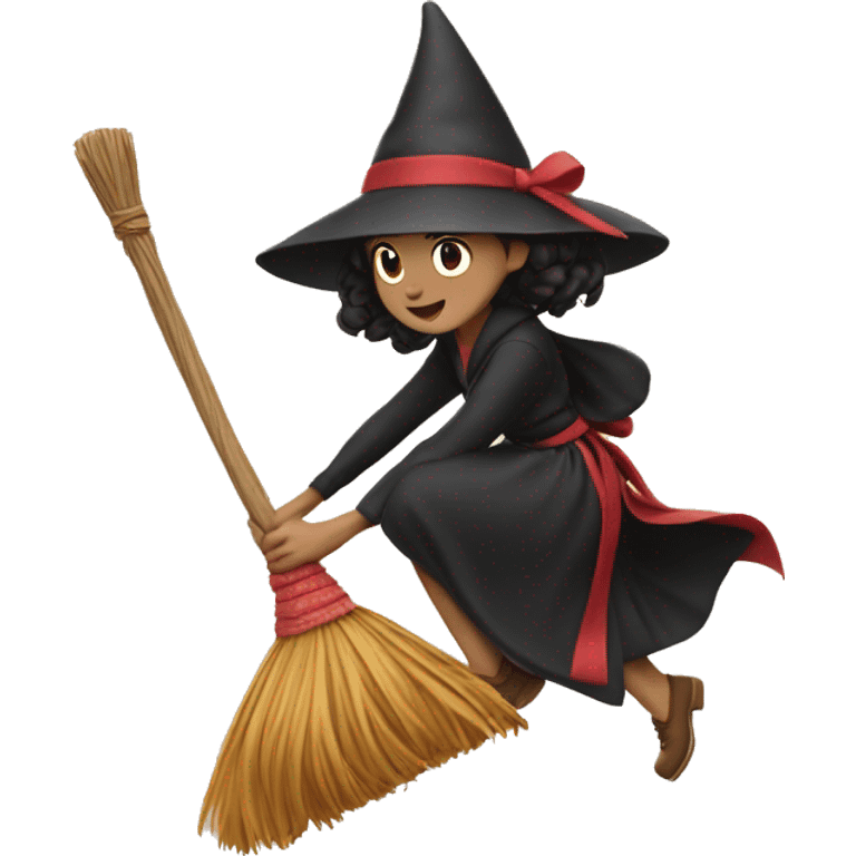 Kiki delivery services on her broom emoji