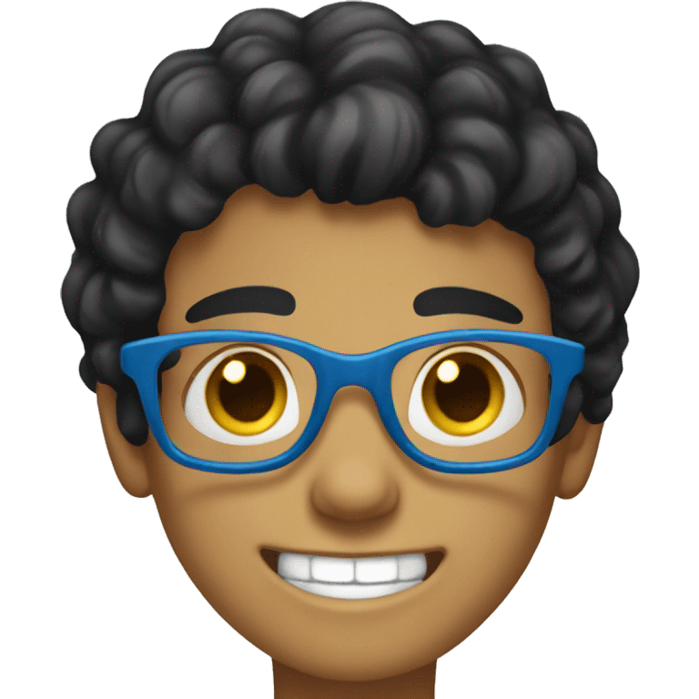 white tween boy with black hair, blue glasses, and yellowed teeth emoji