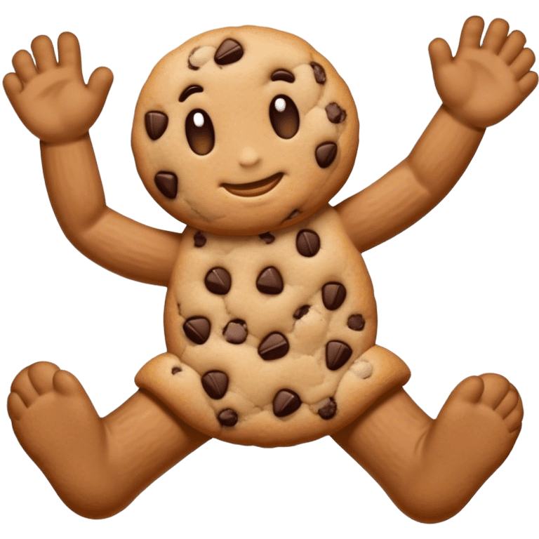 A cookie with feet and arms emoji