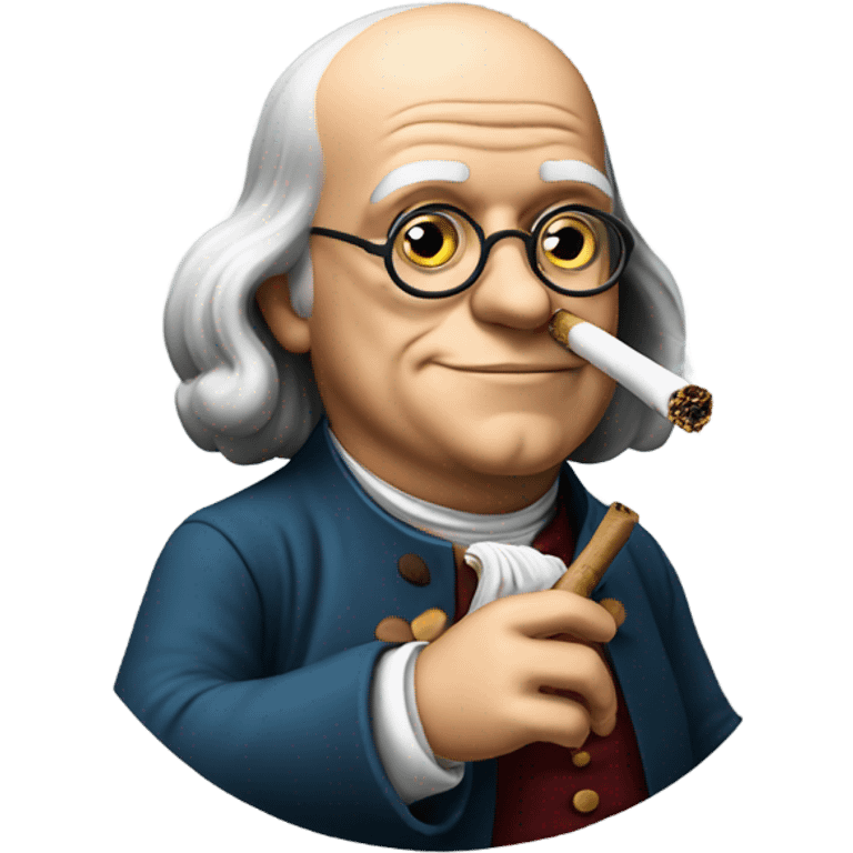 Benjamin Franklin smoking a joint emoji