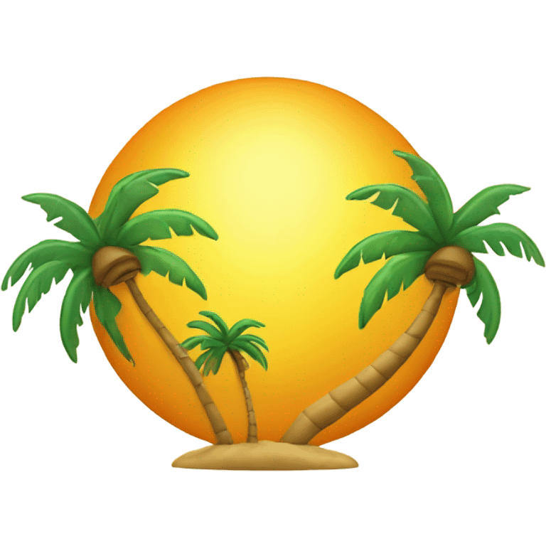 Sun with palm tree  emoji