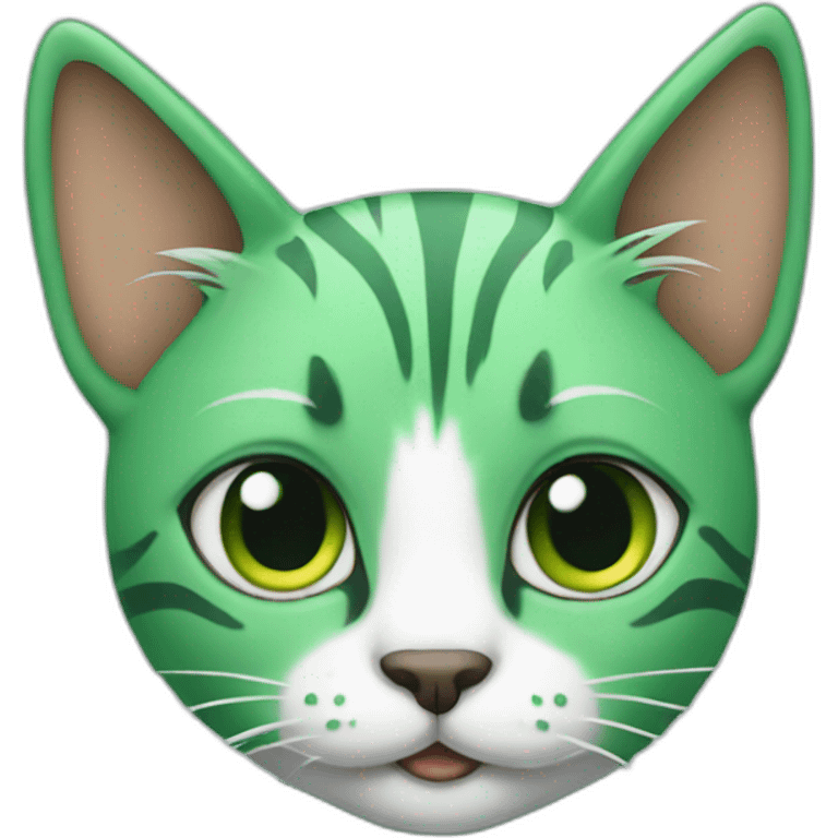 Cat with green hair emoji