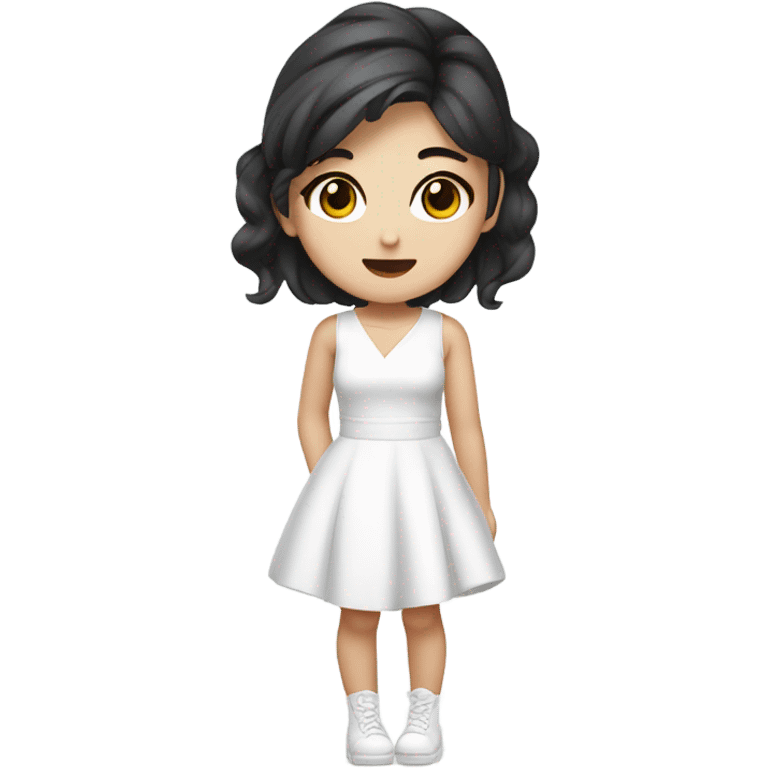 karina asian kpop cute white girl wearing white dress emoji