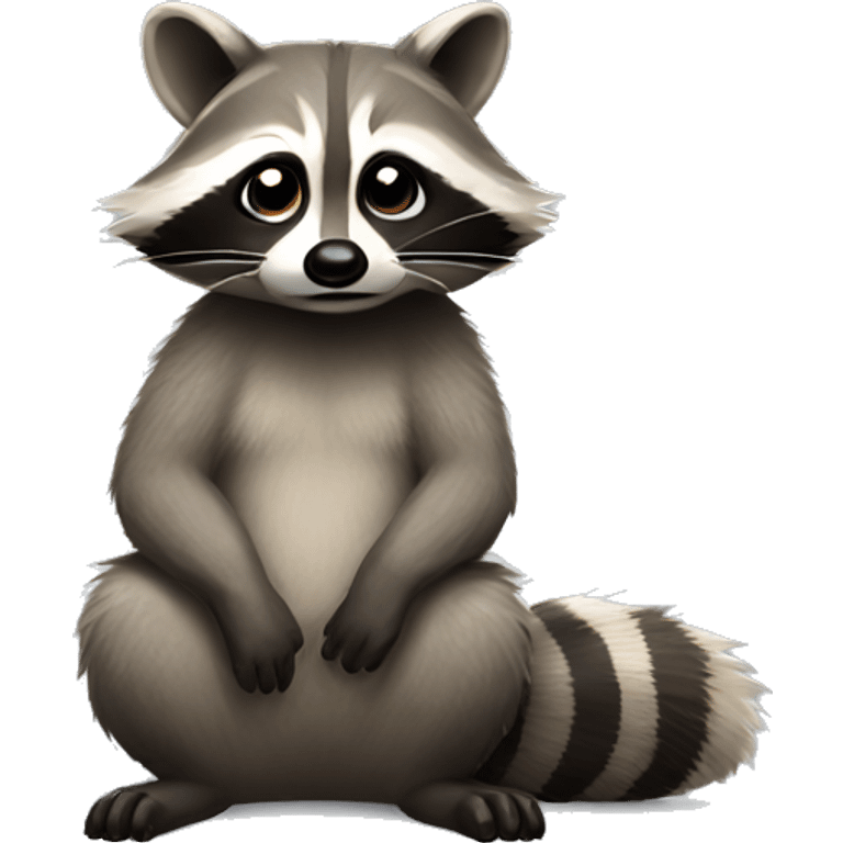 Raccoon sitting upright emoji