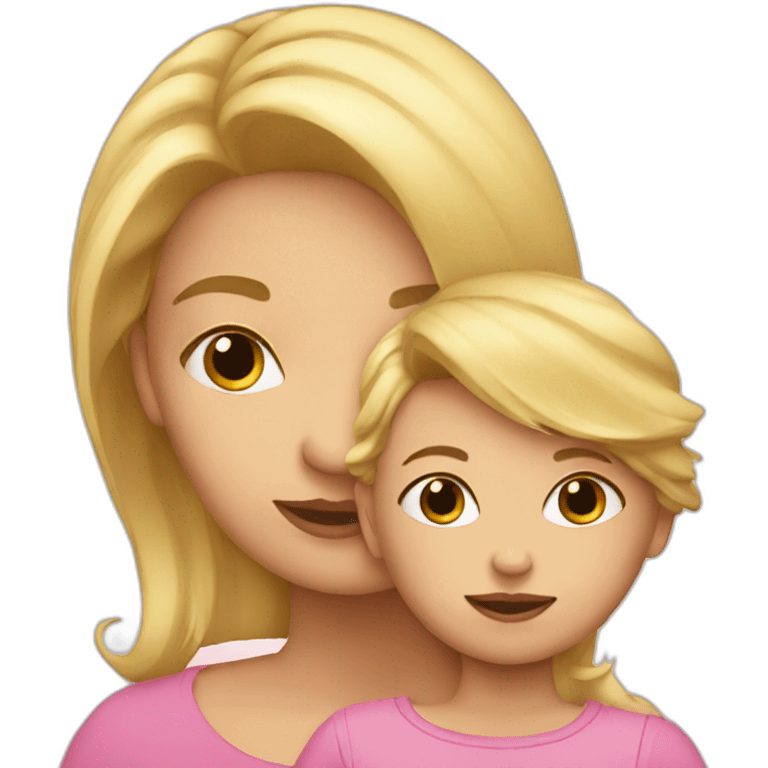 Girl with blond baby emoji