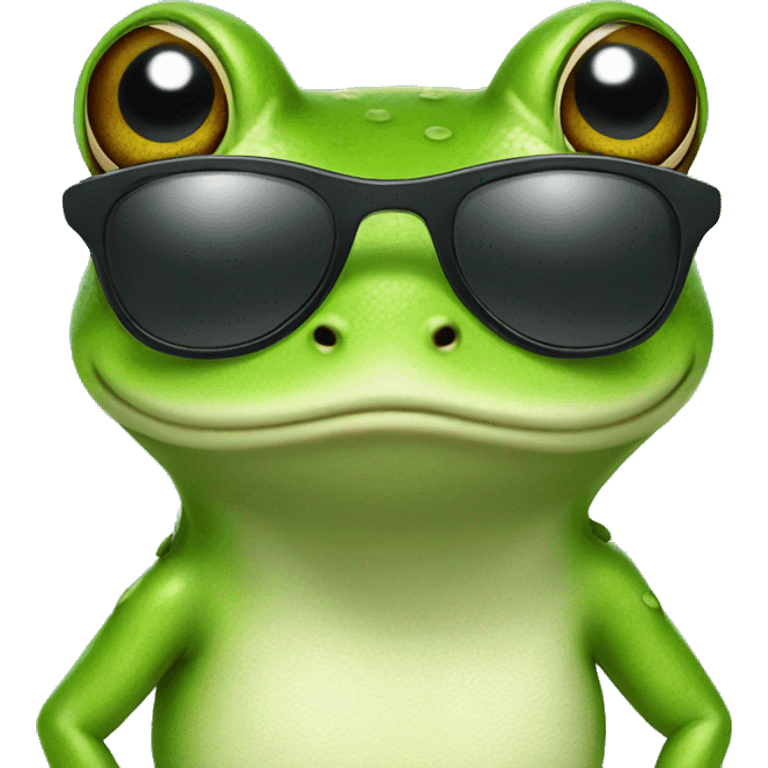 Frog with sunglasses  emoji