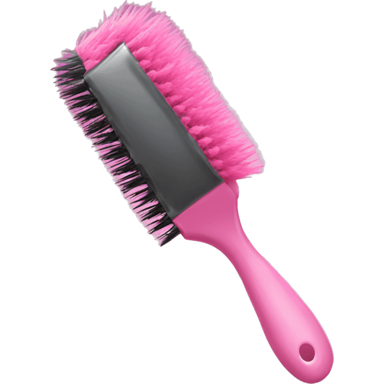 Pink hairbrush emoji