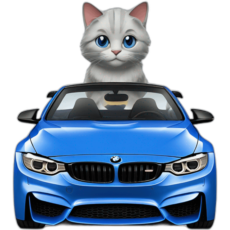 Smurf cat dans une BMW m4 gts bleu nuit emoji