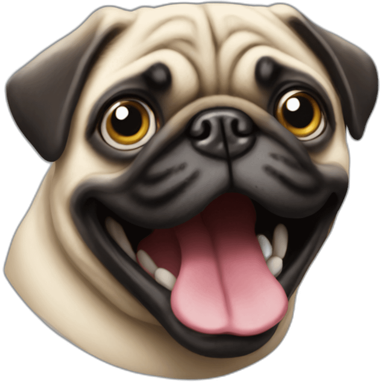 Pug happy face emoji