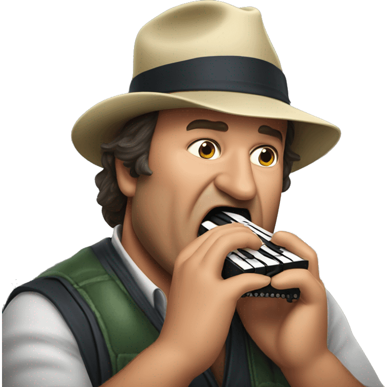 Jim belushi playing harmonica emoji