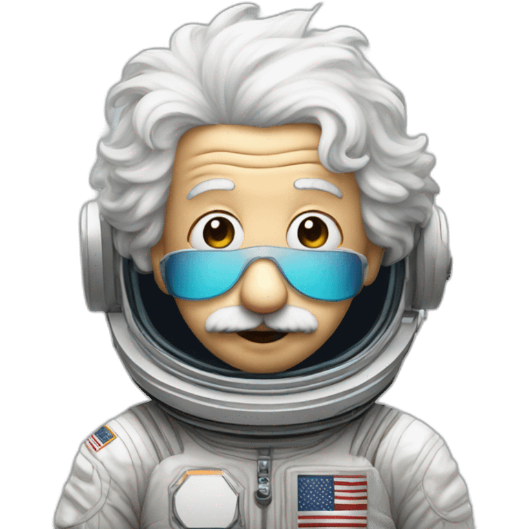 Albert Einstein with astronaut helmet emoji