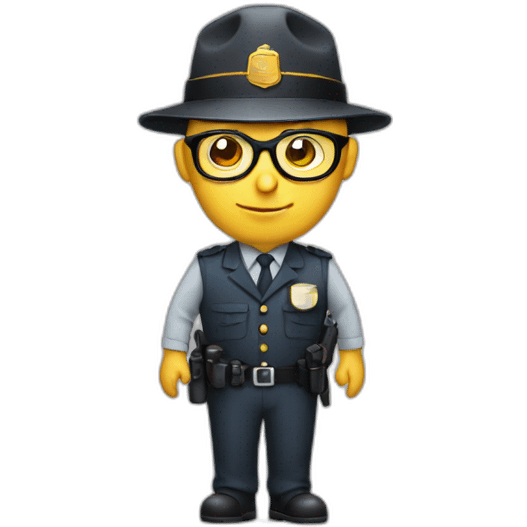 bald inspector developer with glasses with computer emoji