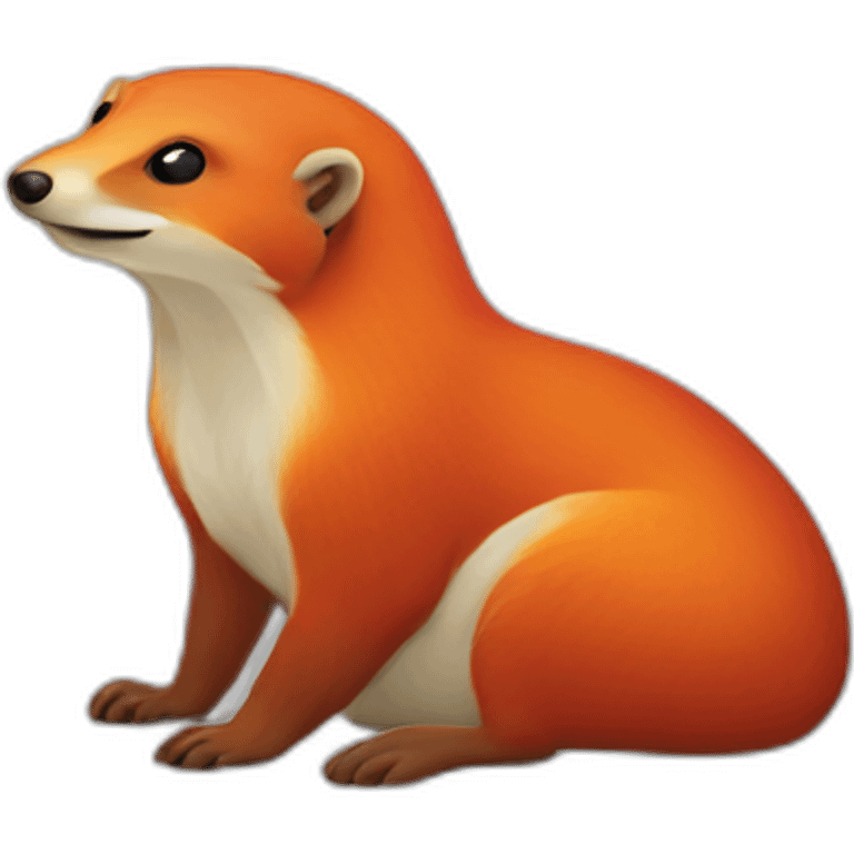 mongoose red white orange on a pillow emoji