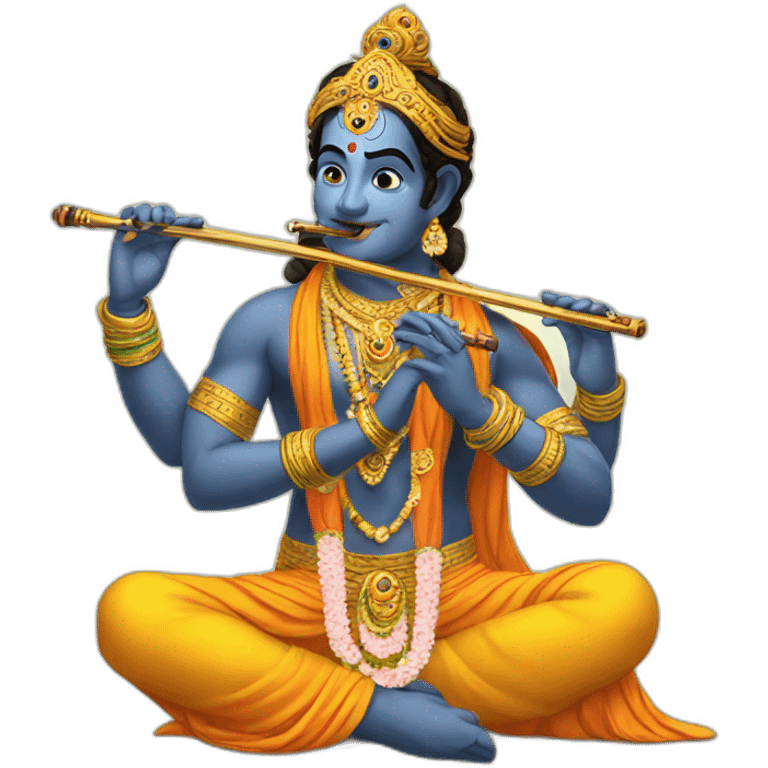  Krishna with flute emoji