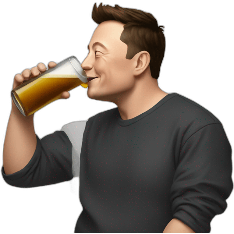 elon musk drinking big bier emoji