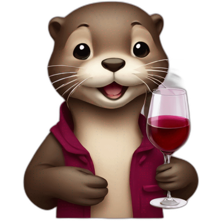 otter with wine emoji