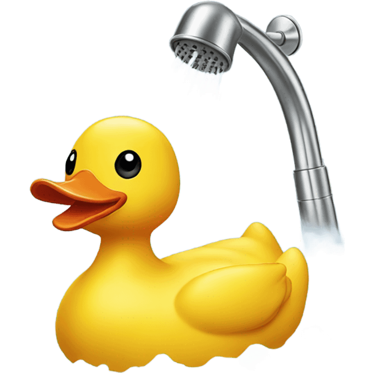 Rubber duck using a shower emoji