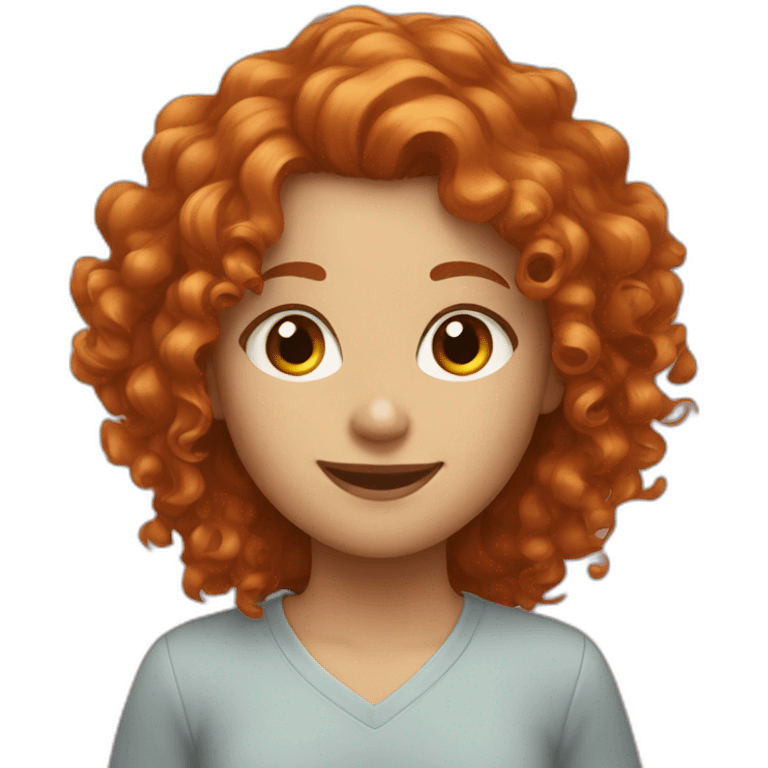 girl, curly hair, ginger hair, smiling emoji