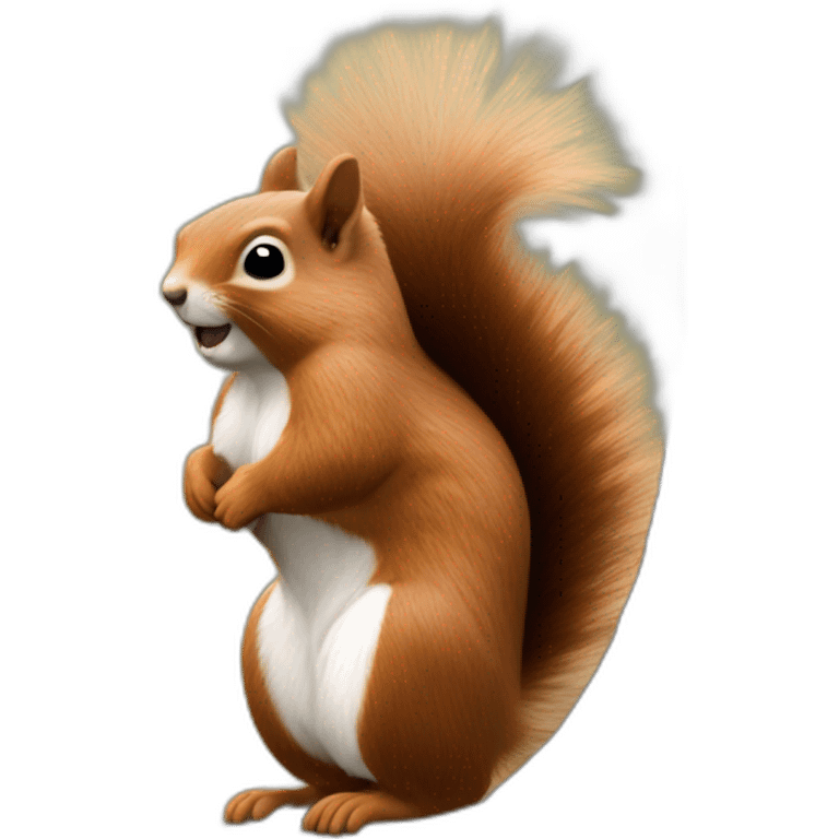 the squirrel is blown away by the wind, the hair stands on end emoji