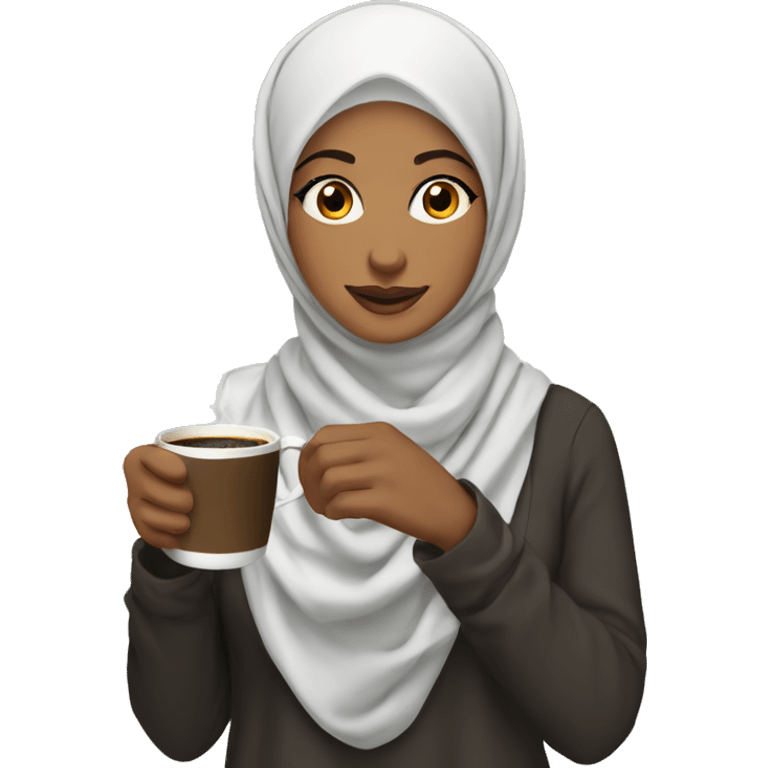 Hijabi drinking coffee  emoji