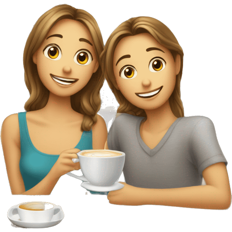 Café et un verre avec des amis fille garçon  emoji