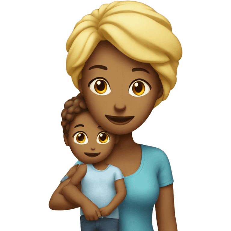 Mom with kid on her head emoji