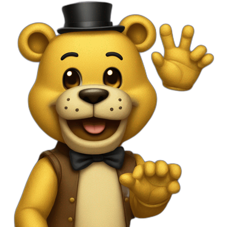 golden freddy saying bye emoji