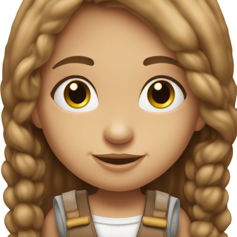 Niña de 2 años piel blanca y pelo café con 2 moños  emoji