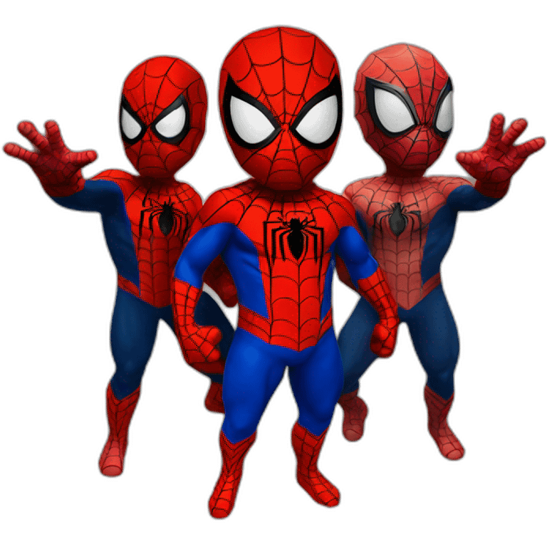 Spiderman points Spiderman trio emoji