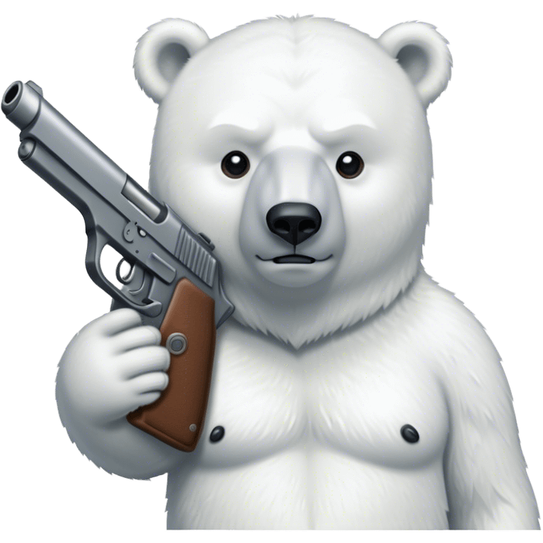 A polar bear with a gun emoji