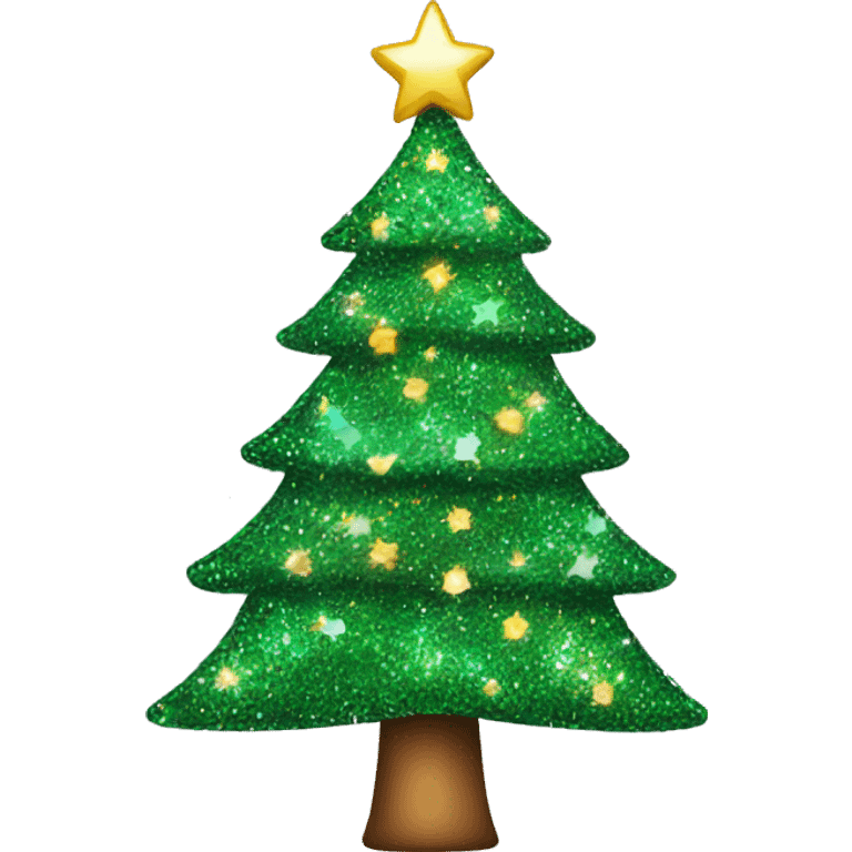 Sparkly Christmas tree emoji