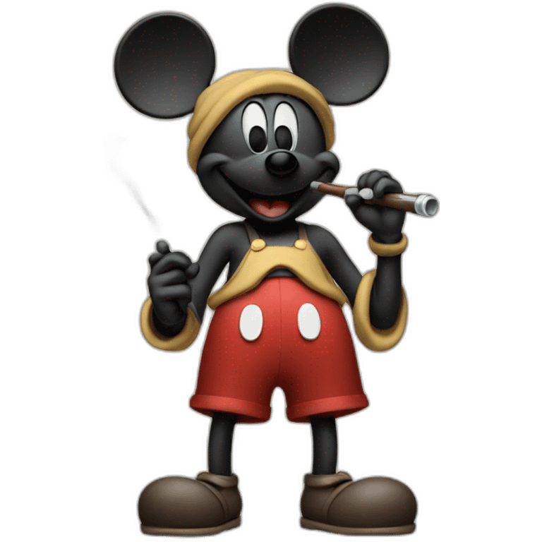 mickey mouse holding a pipe with both hands emoji