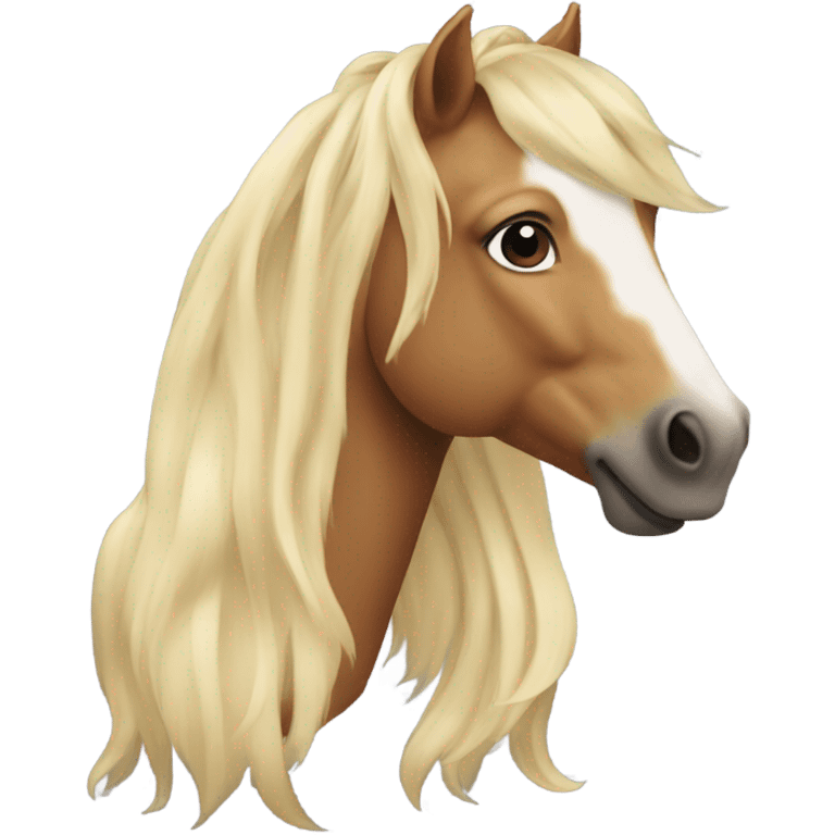 Horse with blonde hair emoji