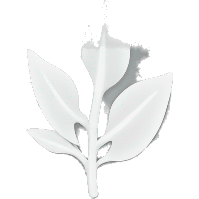 minimalistic white leaf. Style of drawing : MINIMALISTIC emoji