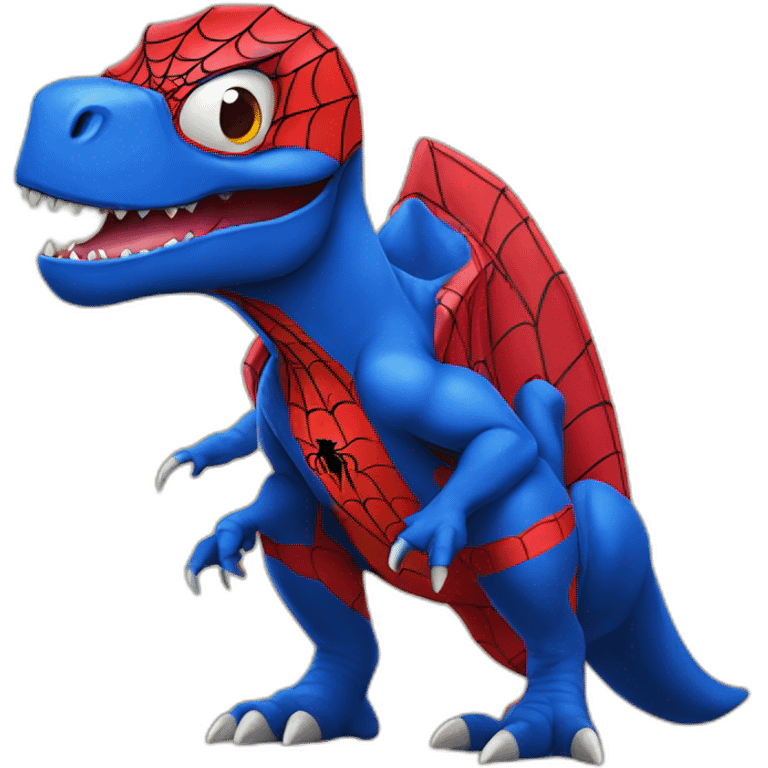 dinosaur dressed as spiderman emoji