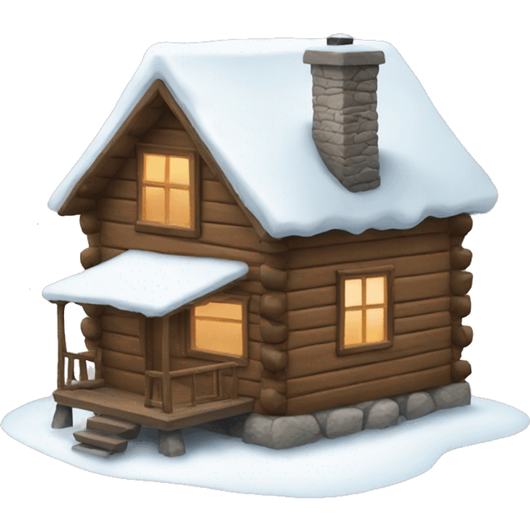 Snowy cabin  emoji