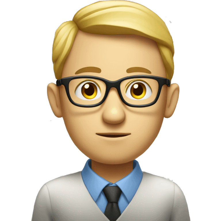 a white guy with glasses, looking studious, with math around him emoji