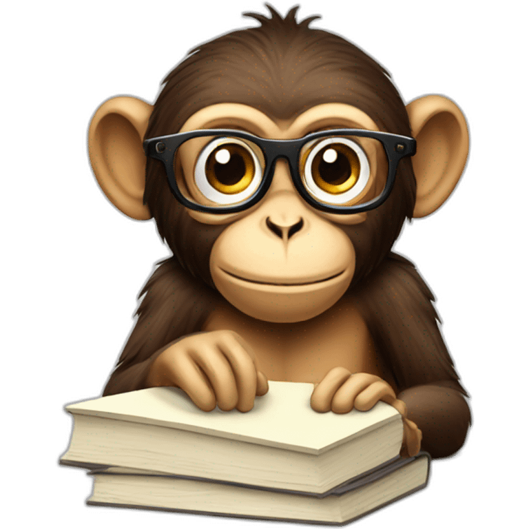 monkey glasses studying emoji