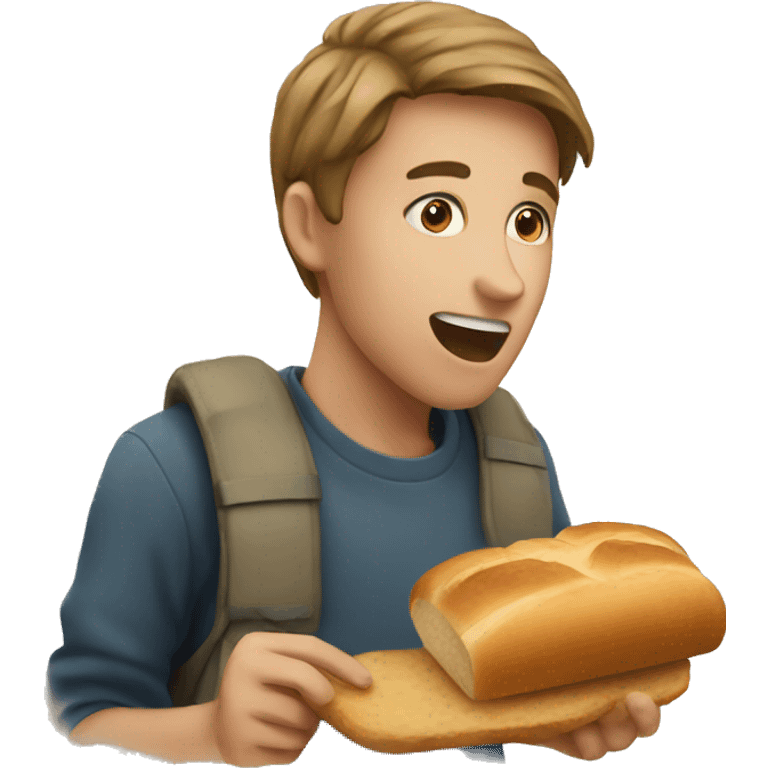 Student eating bread emoji