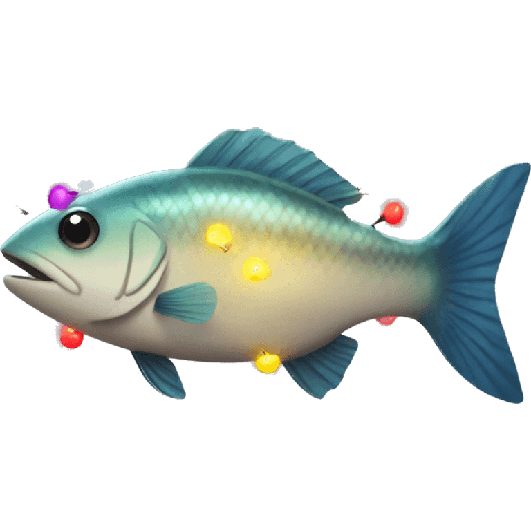 Fish with Christmas lights  emoji