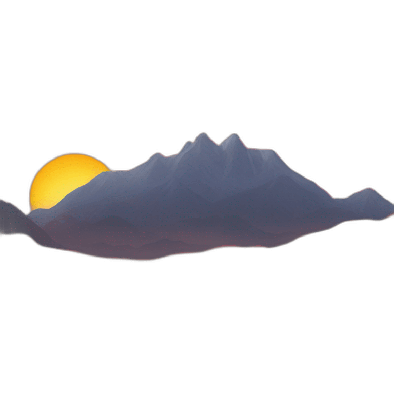 the sun setting behind the mountains emoji