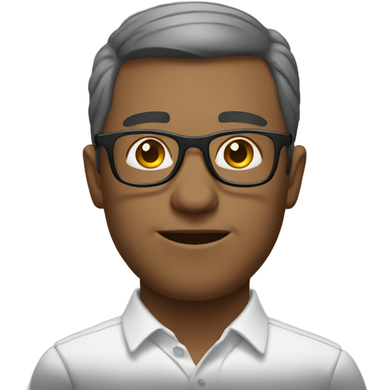 White man wearing glasses emoji