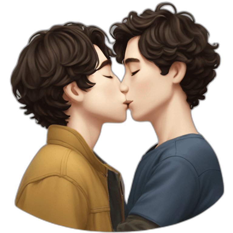 Timothy chalamet kissing a korean emoji