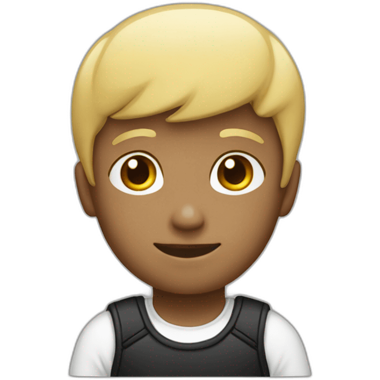 blonde boy with black and white back cap  emoji