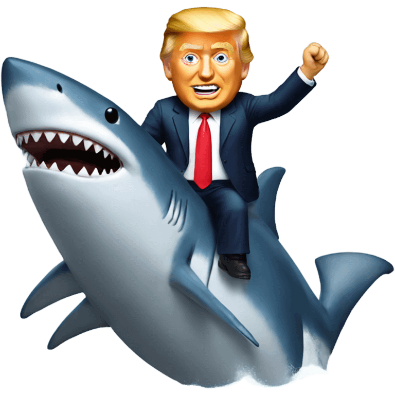 Trump riding shark emoji