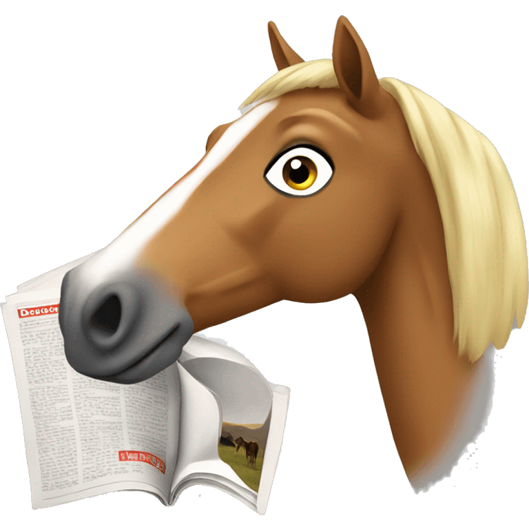 horse reading magazine emoji